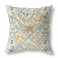 Palacedesigns 28 in. Patch Indoor & Outdoor Throw Pillow Gold & Cream PA3095947